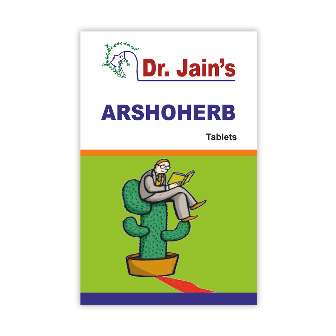 Dr Jain's Arshoherb tablets, Ayurvedic tablets, Relieves Piles, Contains Haritaki Churna and Gulvel Satwa (30 tab)